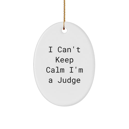 Funny Judge Gifts from Friends Oval Ornament I Can't Keep Calm I'm A Judge Christmas Decor - The Buy Boom