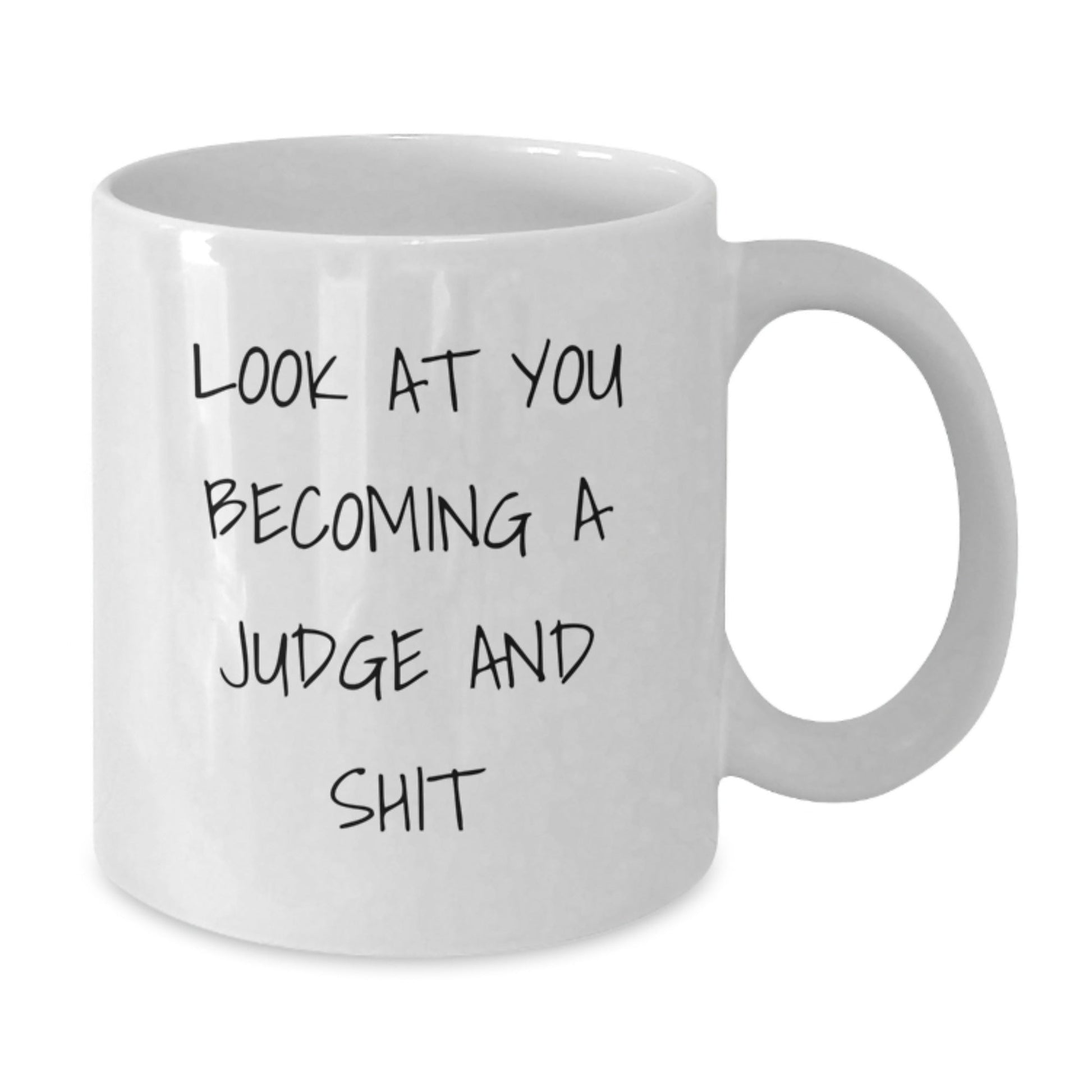 Funny Judge Gifts from Friends, White Coffee Mug for Christmas Unique Finds, Look At You Becoming a Judge and Shit - The Buy Boom