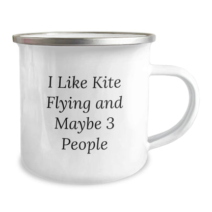 Funny Kite Flying Gifts for Men, Kite Enthusiasts and Friends, Camping Mug with I Like Kite Flying And Maybe 3 People Quote, Unique Christmas Unique Gifts - The Buy Boom