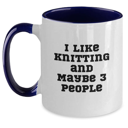 Funny Knitting Enthusiast Gifts from Friends, Unique Two Tone Coffee Mug for Women, Christmas Unique Gifts for Knitting Lovers - The Buy Boom