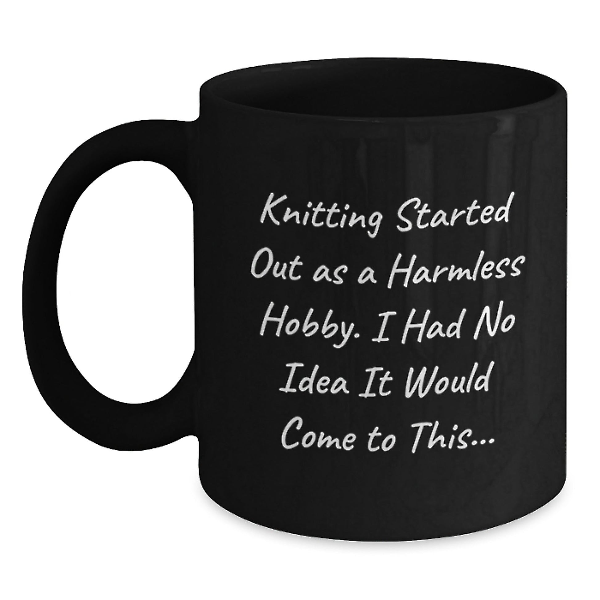 Funny Knitting Gifts for Friends, Black Coffee Mug, Merry Christmas Unique Presents - The Buy Boom