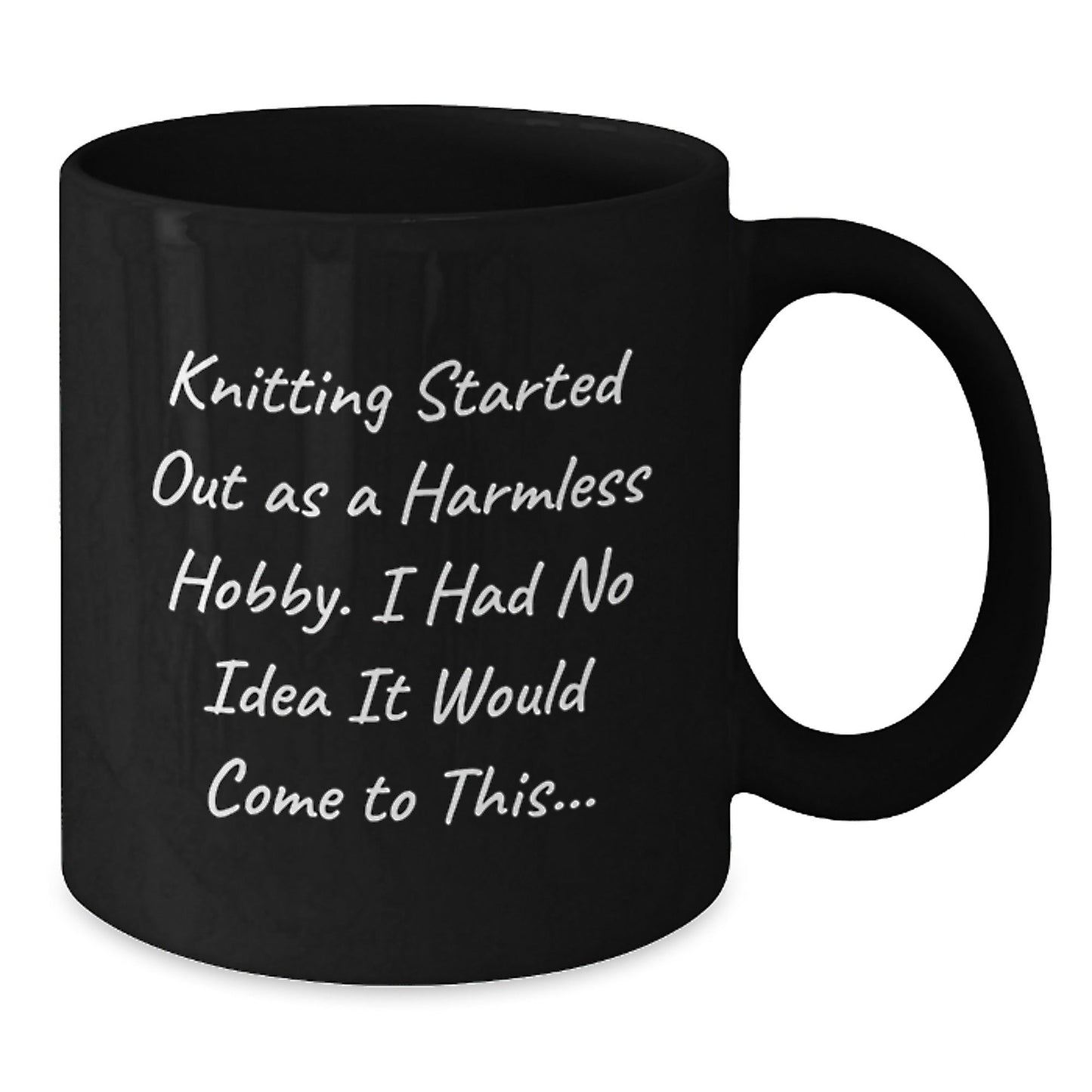 Funny Knitting Gifts for Friends, Black Coffee Mug, Merry Christmas Unique Presents - The Buy Boom