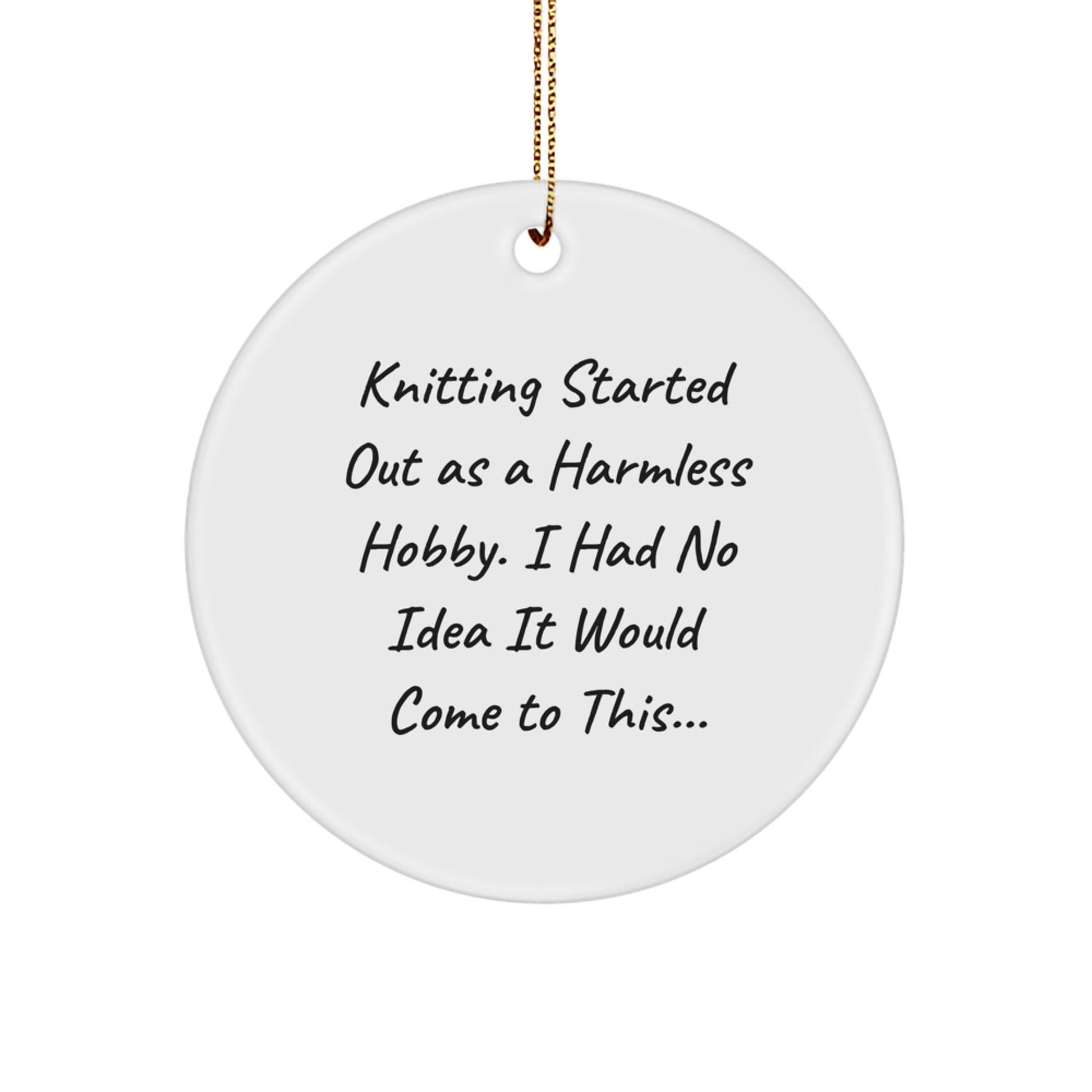 Funny Knitting Gifts for Men Friends from Daughter, Handmade Circle Ornament for Christmas Unique - The Buy Boom