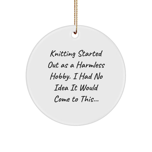 Funny Knitting Gifts for Men Friends from Daughter, Handmade Circle Ornament for Christmas Unique - The Buy Boom