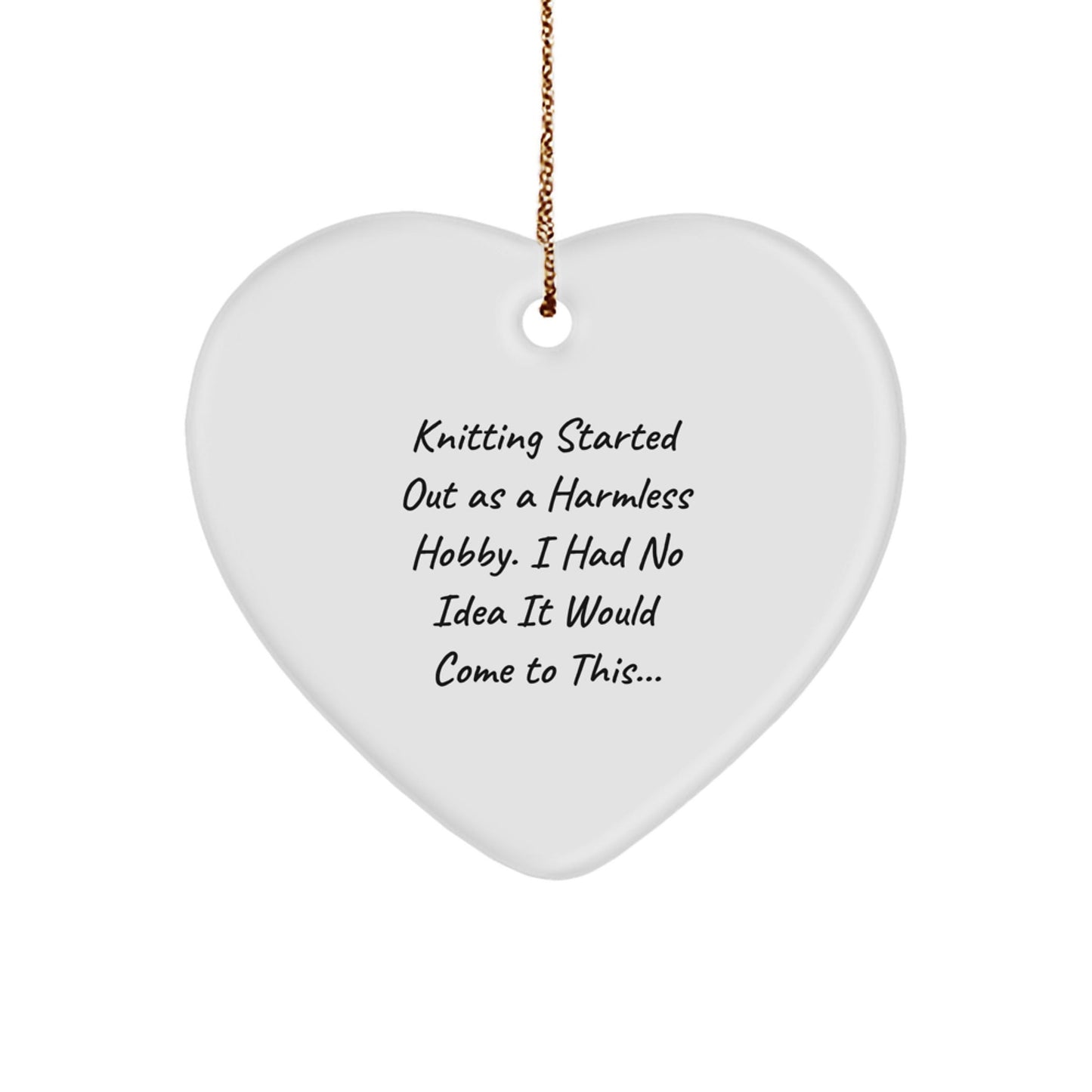 Funny Knitting Gifts, Heart Ornament for Knitting Enthusiasts - Gifts from Friends, Gifts for Women, Knitting Humor, Christmas Unique Gifts - The Buy Boom