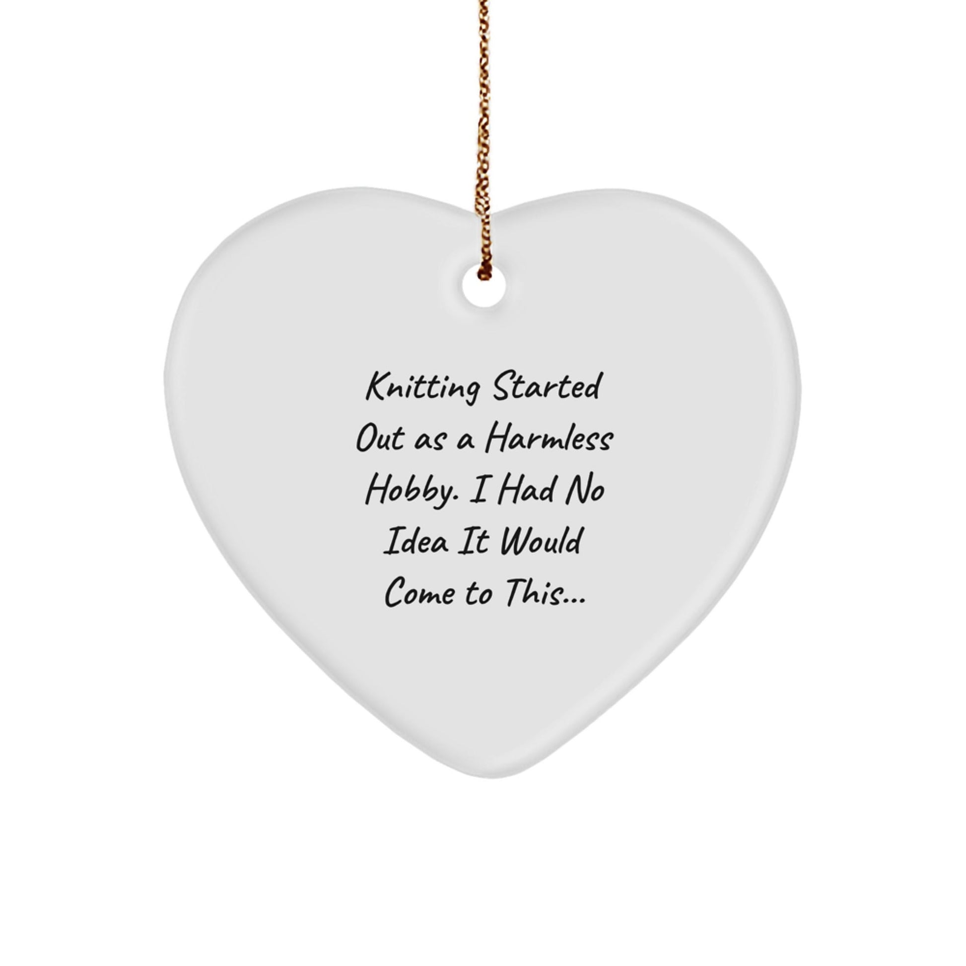 Funny Knitting Gifts, Heart Ornament for Knitting Enthusiasts - Gifts from Friends, Gifts for Women, Knitting Humor, Christmas Unique Gifts - The Buy Boom