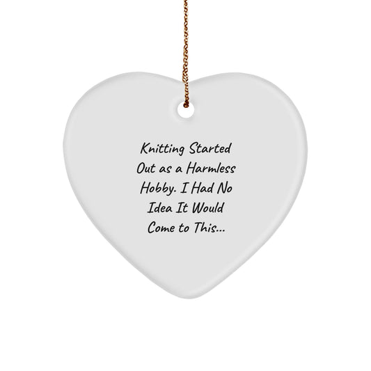 Funny Knitting Gifts, Heart Ornament for Knitting Enthusiasts - Gifts from Friends, Gifts for Women, Knitting Humor, Christmas Unique Gifts - The Buy Boom