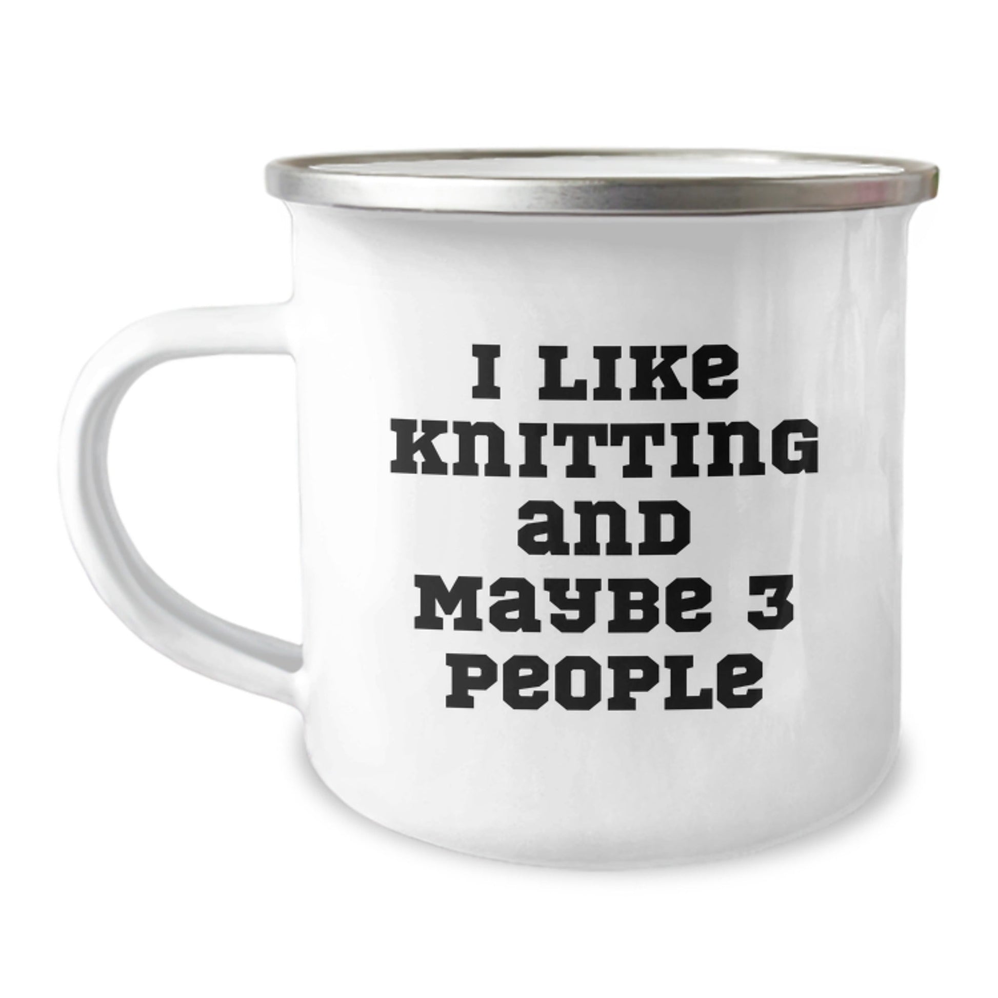 Funny Knitting Lover Gifts from Men to Women - 'I Like Knitting And Maybe 3 People' Christmas Unique Mugs for Camping Outdoor Enthusiasts - The Buy Boom