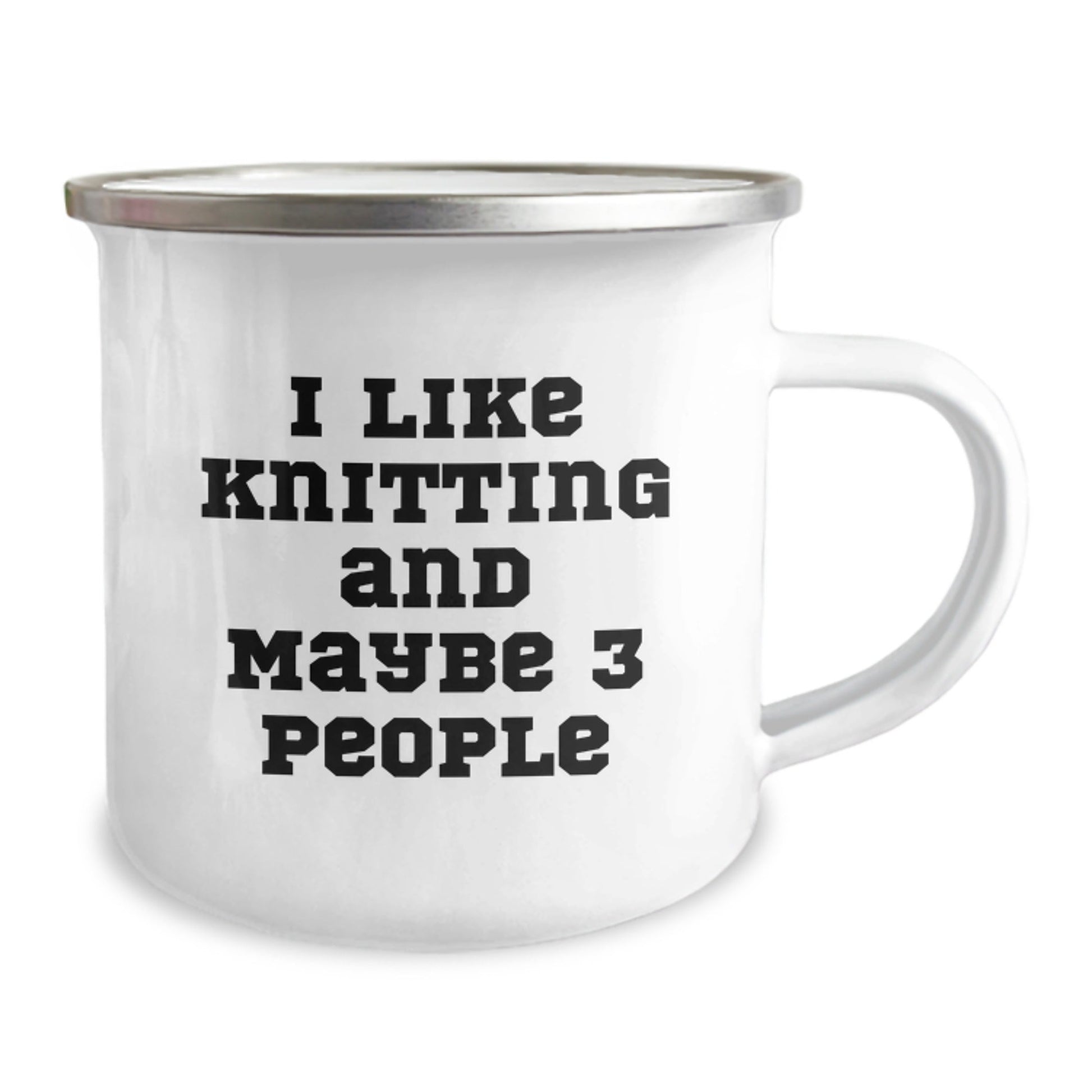 Funny Knitting Lover Gifts from Men to Women - 'I Like Knitting And Maybe 3 People' Christmas Unique Mugs for Camping Outdoor Enthusiasts - The Buy Boom