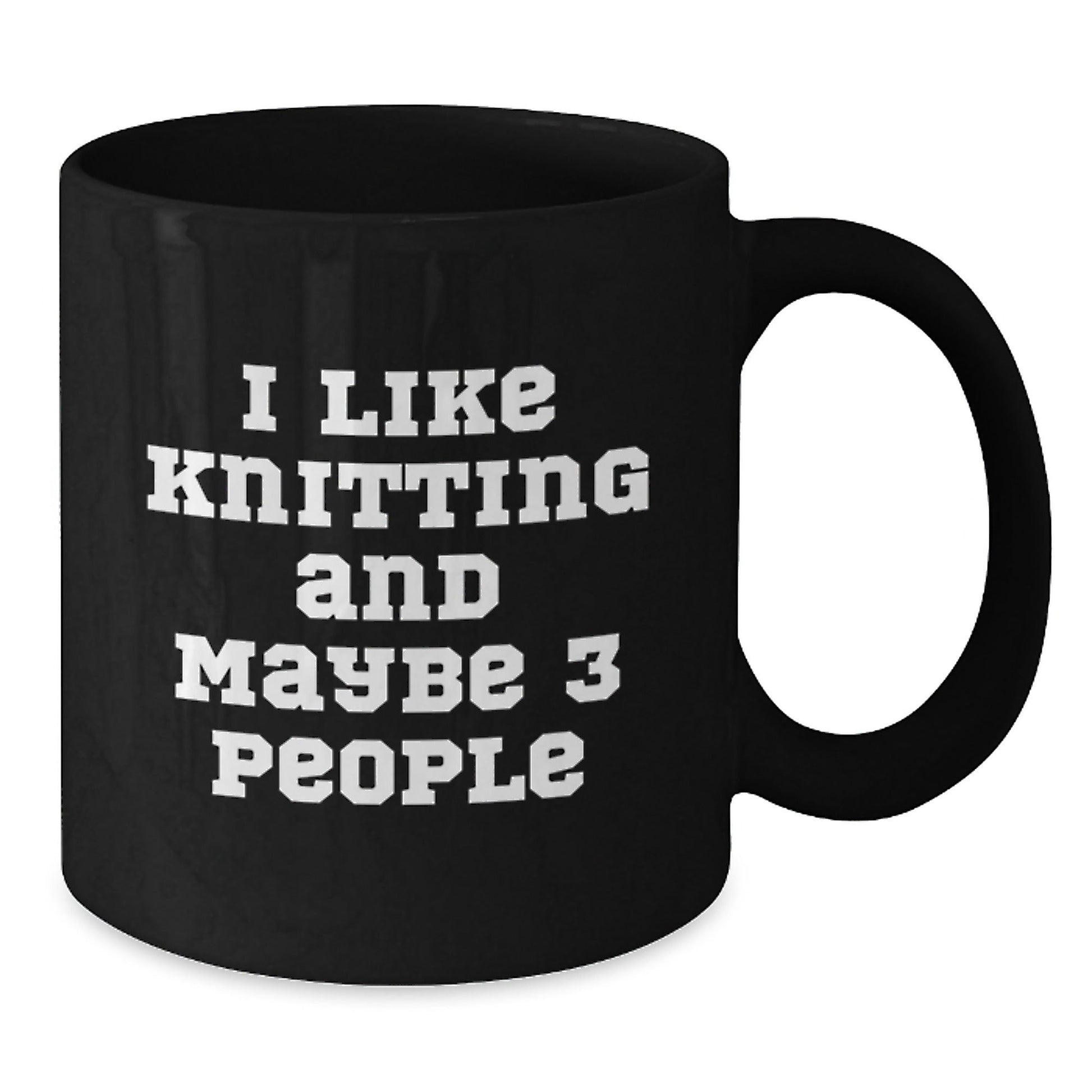 Funny Knitting Mugs, Unique Gifts for Knitting Enthusiasts, Black Coffee Mug, 'I Like Knitting And Maybe 3 People', Christmas - The Buy Boom