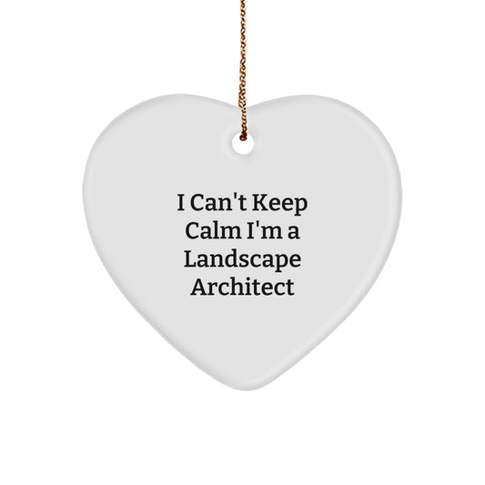 Funny Landscape Architect Gifts from Friends - I Can't Keep Calm I'm A Landscape Architect Heart Ornament, Christmas Unique Gifts for Landscape Architect Men Women - The Buy Boom