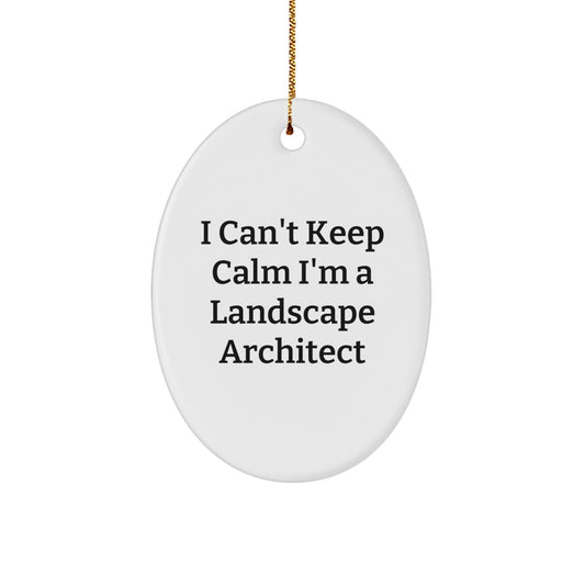 Funny Landscape Architect Gifts - Oval Ornament I Cant Keep Calm Im A Landscape Architect, Perfect Christmas Unique Gifts for Him Her Coworkers Friends - The Buy Boom