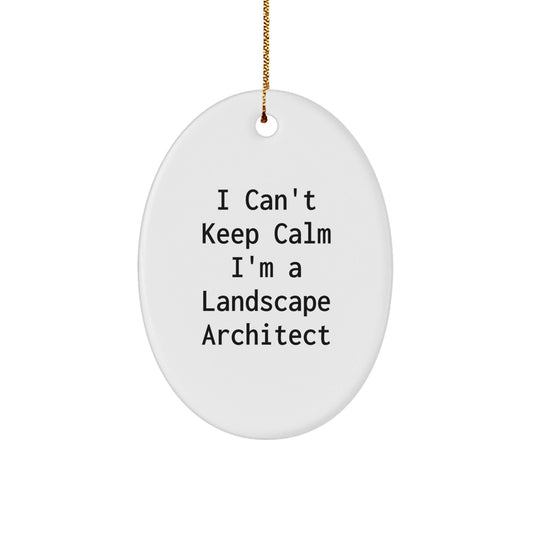 Funny Landscape Architect Oval Ornament Gifts from Family to Friends, Cute 'I Can't Keep Calm I'm A Landscape Architect' Christmas Unique Gifts - The Buy Boom