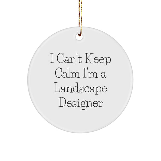 Funny Landscape Designer Gifts for Men - I'm A Landscape Designer Christmas Circle Ornament with Gold Cord - Unique Gifts from Friends or Family - The Buy Boom