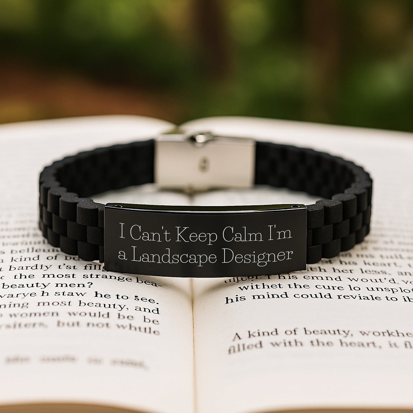 Funny Landscape Designer Gifts Glide lock Clasp Bracelet I Cant Keep Calm Adjustable Black Stainless Steel Christmas Memorable Present for Him or Her Loved Ones - The Buy Boom