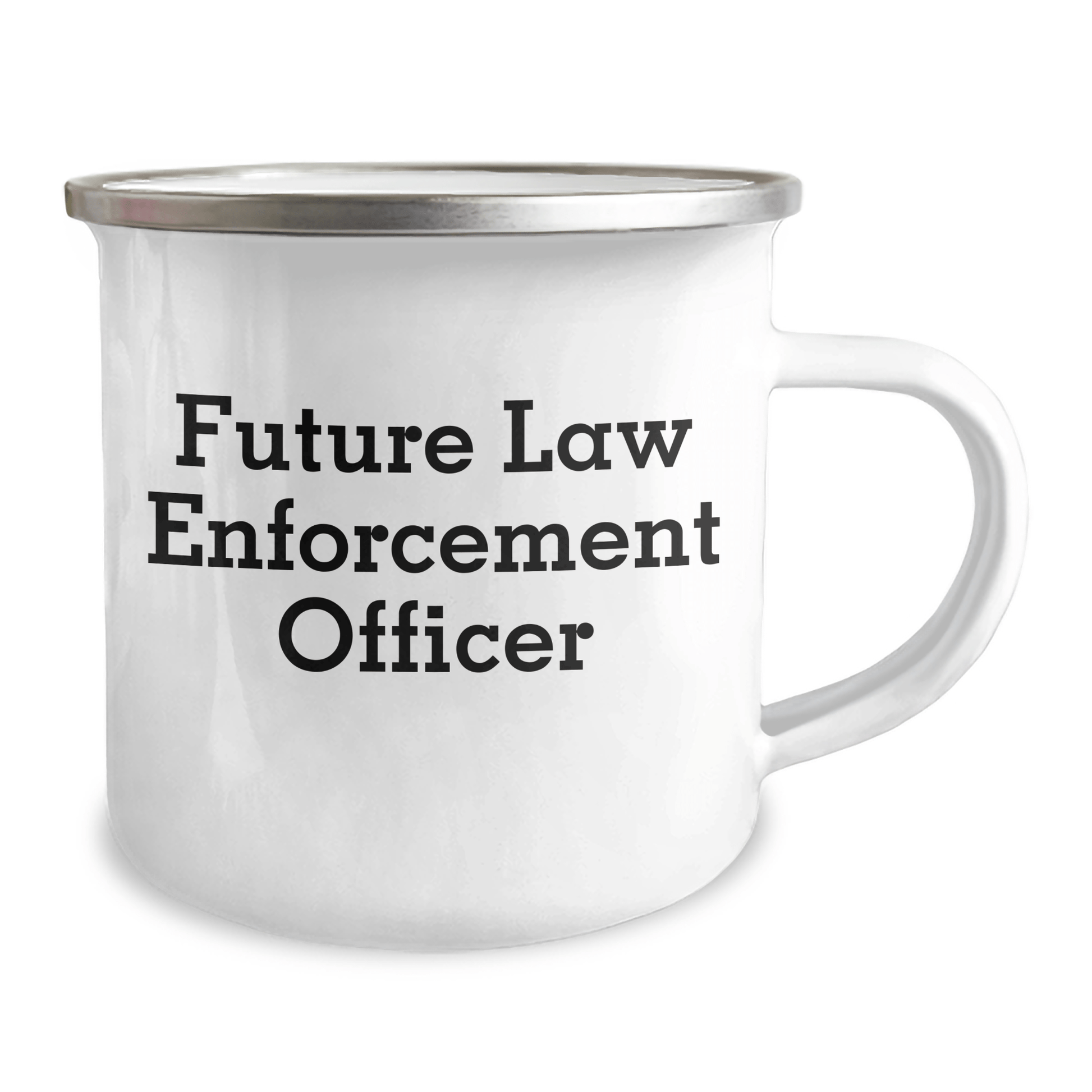 Funny Law Enforcement Officer Gifts for Him, Inspirational Quote 'Future Law Enforcement Officer' - Camping Mug, 12 oz Stainless Steel with Enamel Finish, Gifts from Men to Law Enforcement Officer - The Buy Boom