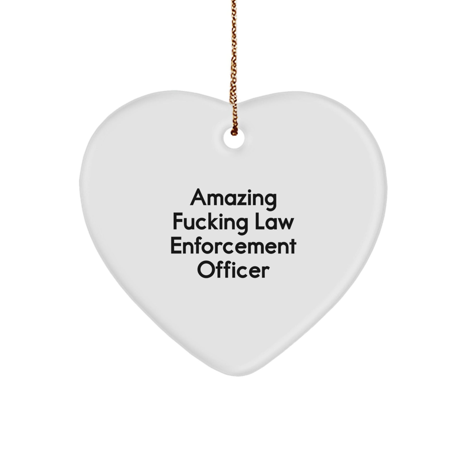 Funny Law Enforcement Officer Gifts from Friends and Family - Heart Ornament for Christmas Unique Presents - The Buy Boom