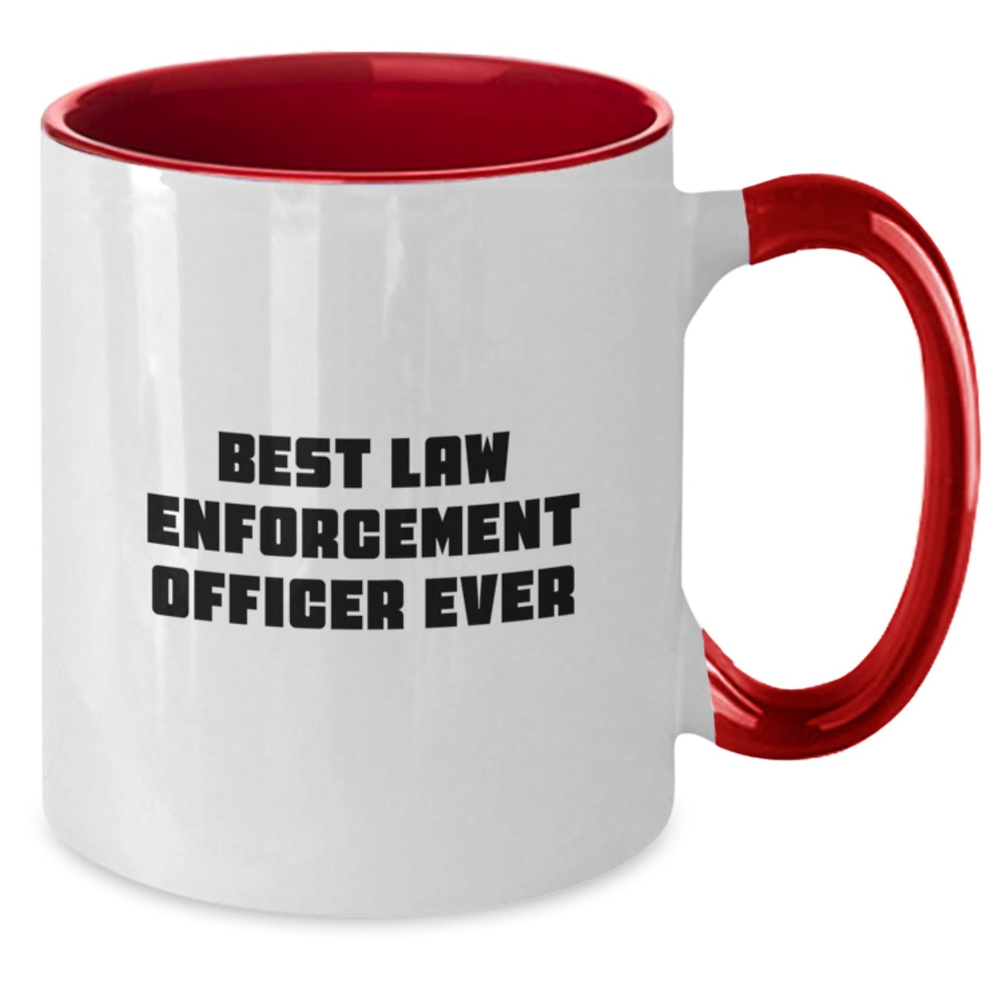 Funny Law Enforcement Officer Gifts from Friends - Best Law Enforcement Officer Ever Quote Two Tone Coffee Mug for Graduation, Perfect for Law Enforcement Officer Men or Women - The Buy Boom