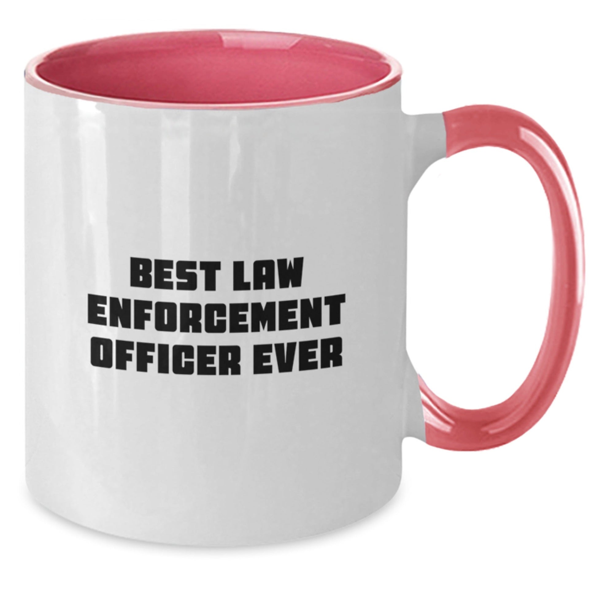 Funny Law Enforcement Officer Gifts from Friends - Best Law Enforcement Officer Ever Quote Two Tone Coffee Mug for Graduation, Perfect for Law Enforcement Officer Men or Women - The Buy Boom
