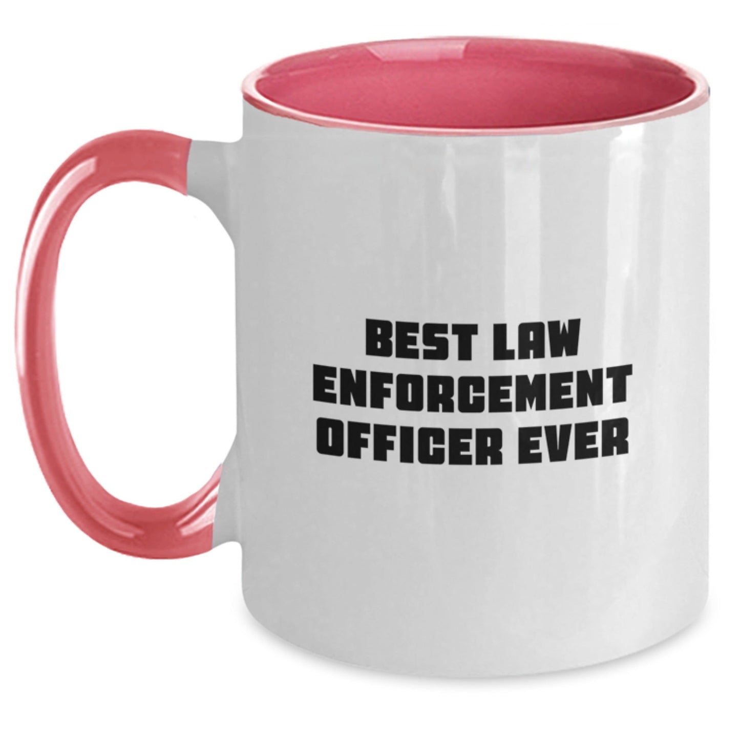Funny Law Enforcement Officer Gifts from Friends - Best Law Enforcement Officer Ever Quote Two Tone Coffee Mug for Graduation, Perfect for Law Enforcement Officer Men or Women - The Buy Boom