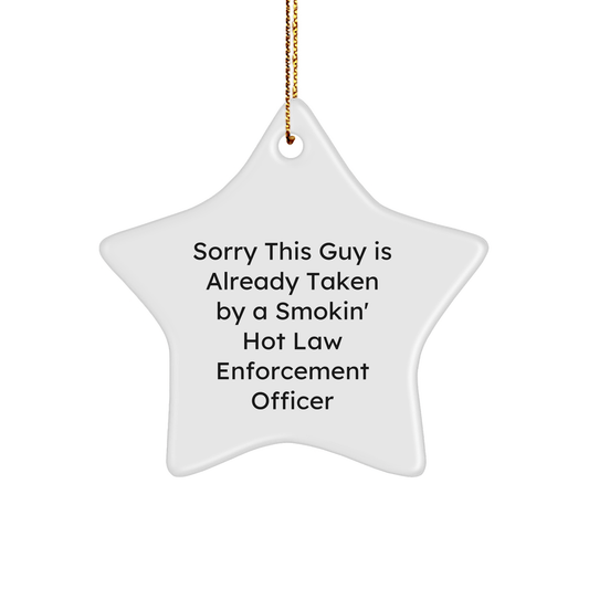 Funny Law Enforcement Officer Gifts from Friends to Smokin' Hot Star Ornament for Christmas - The Buy Boom