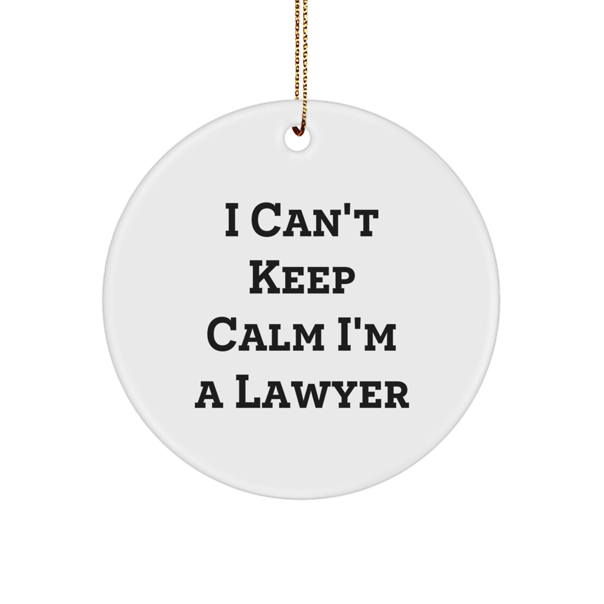 Funny Lawyer Circle Ornament, 'I Can't Keep Calm I'm A Lawyer' Christmas Unique Gifts from Friends and Family for Lawyer Men Women - The Buy Boom