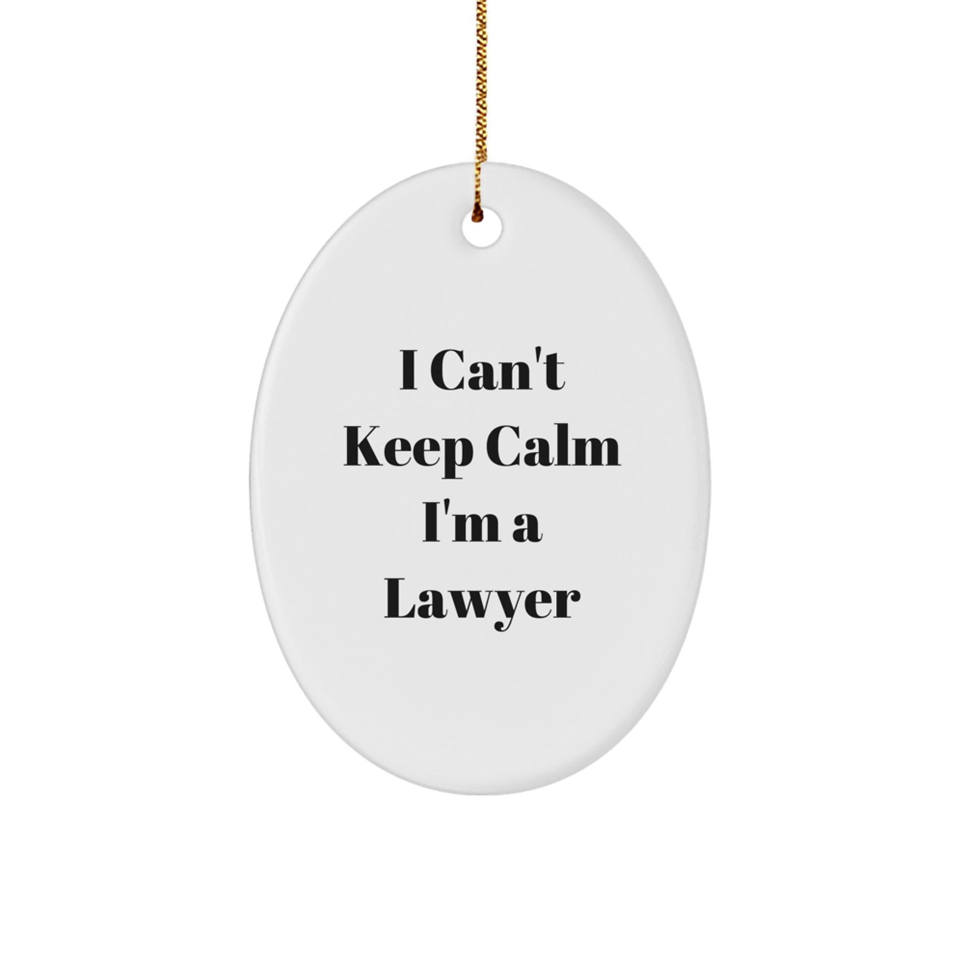 Funny Lawyer Gifts for Men, Christmas Unique Oval Ornaments with I Can't Keep Calm I'm A Lawyer Quote, Gifts from Family to Lawyer Colleagues - The Buy Boom
