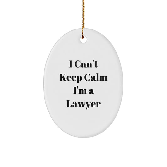 Funny Lawyer Gifts for Men, Christmas Unique Oval Ornaments with I Can't Keep Calm I'm A Lawyer Quote, Gifts from Family to Lawyer Colleagues - The Buy Boom