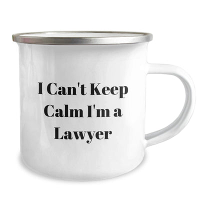 Funny Lawyer Gifts for Men - 'I Can't Keep Calm I'm A Lawyer' Camping Mug for Christmas Unique Presents - The Buy Boom