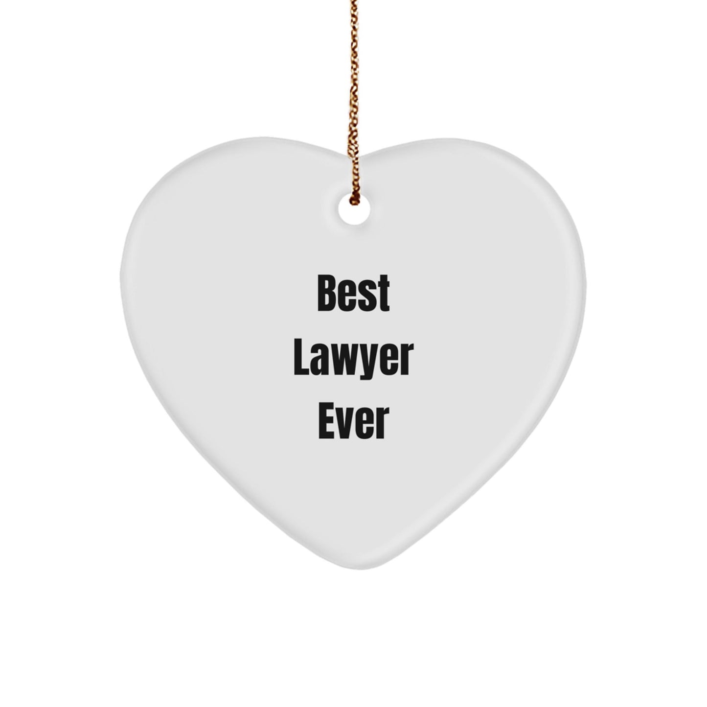 Funny Lawyer Gifts for Men or Women, 'Best Lawyer Ever' Heart Ornament, Christmas Unique Ideas from Family, Coworkers, or Friends - The Buy Boom