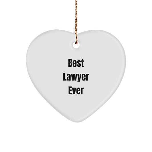 Funny Lawyer Gifts for Men or Women, 'Best Lawyer Ever' Heart Ornament, Christmas Unique Ideas from Family, Coworkers, or Friends - The Buy Boom