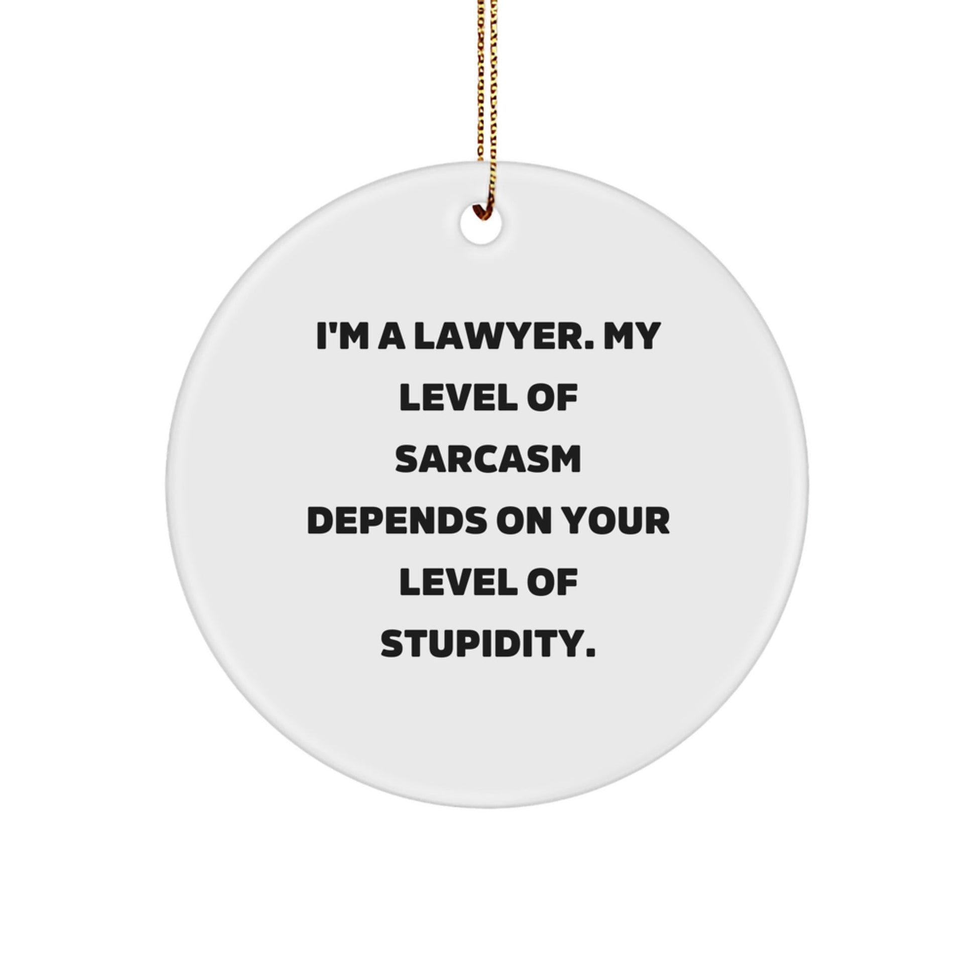 Funny Lawyer Gifts from Friends, Christmas Unique Gifts for Lawyer Men, Men's Lawyer Circle Ornament Sarcasm Quote - The Buy Boom