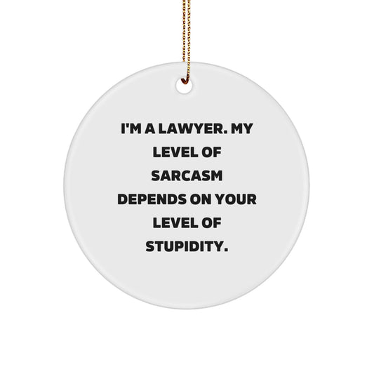 Funny Lawyer Gifts from Friends, Christmas Unique Gifts for Lawyer Men, Men's Lawyer Circle Ornament Sarcasm Quote - The Buy Boom