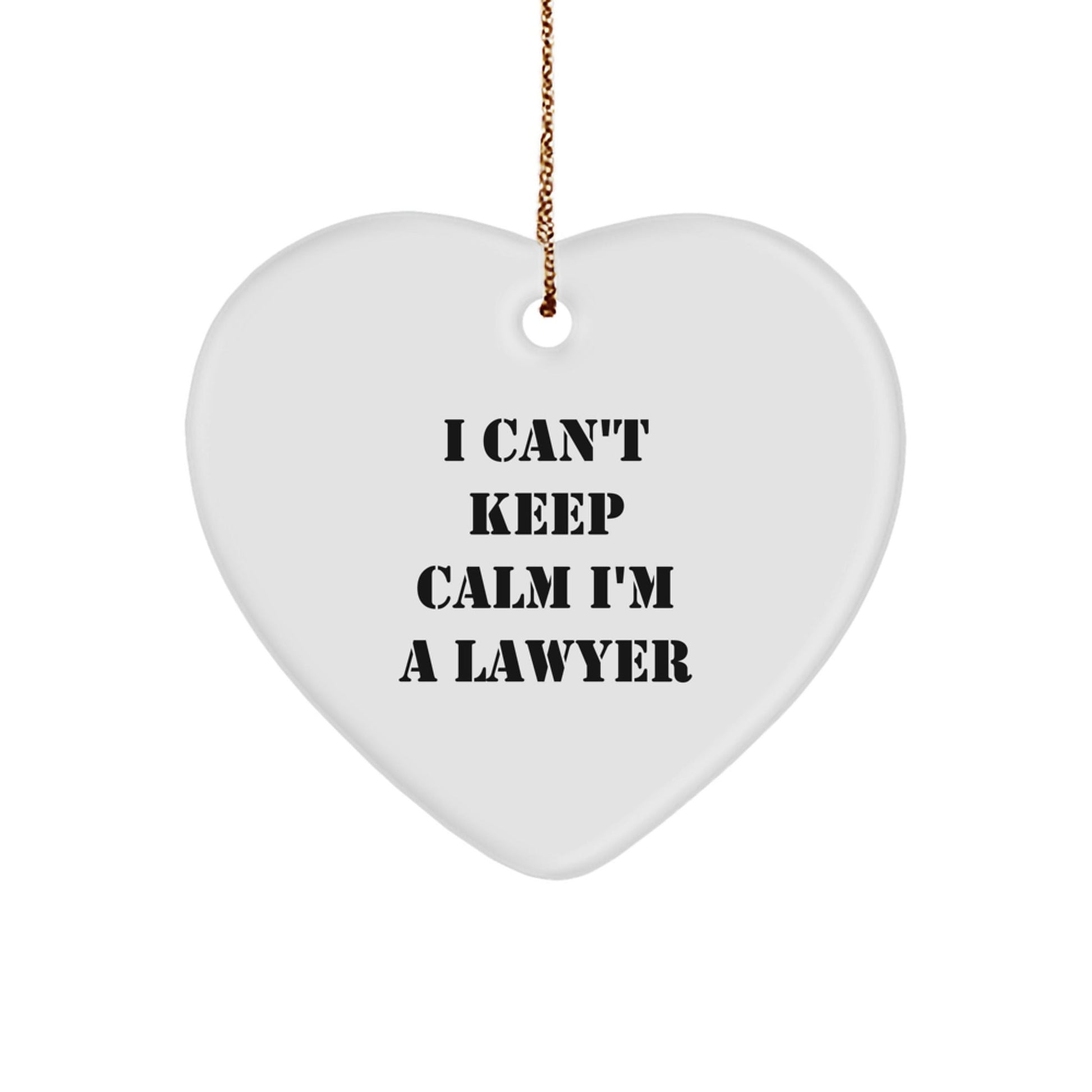 Funny Lawyer Gifts from Friends for Men Unique Lawyer Christmas Ornament 'I Can't Keep Calm I'm A Lawyer' - Heart Shaped Durable - The Buy Boom