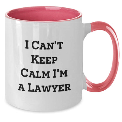 Funny Lawyer Gifts from Friends for Men, Women, Coworkers, Family - I Can't Keep Calm I'm A Lawyer Two Tone Coffee Mug - The Buy Boom