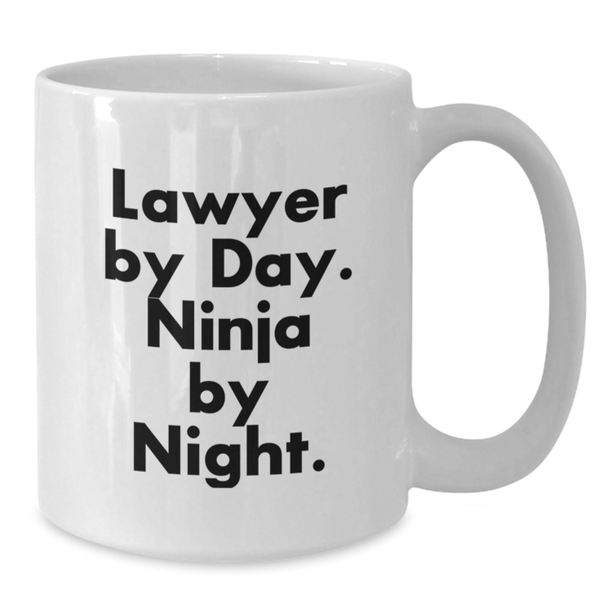 Funny Lawyer Gifts from Friends - 'Lawyer By Day. Ninja By Night.' White Coffee Mug for Men or Women - The Buy Boom