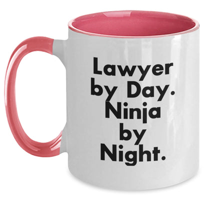 Funny Lawyer Gifts from Men to Graduating Lawyers - Lawyer By Day. Ninja By Night. Quote Two Tone Coffee Mug - The Buy Boom