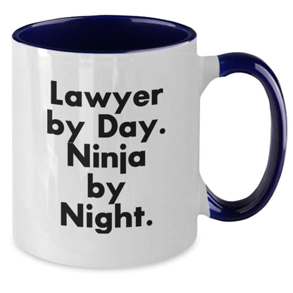 Funny Lawyer Gifts from Men to Graduating Lawyers - Lawyer By Day. Ninja By Night. Quote Two Tone Coffee Mug - The Buy Boom