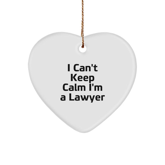 Funny Lawyer Gifts, 'I Can't Keep Calm I'm A Lawyer' Heart Ornament, Unique Christmas Unique Gifts from Friends to Family - The Buy Boom
