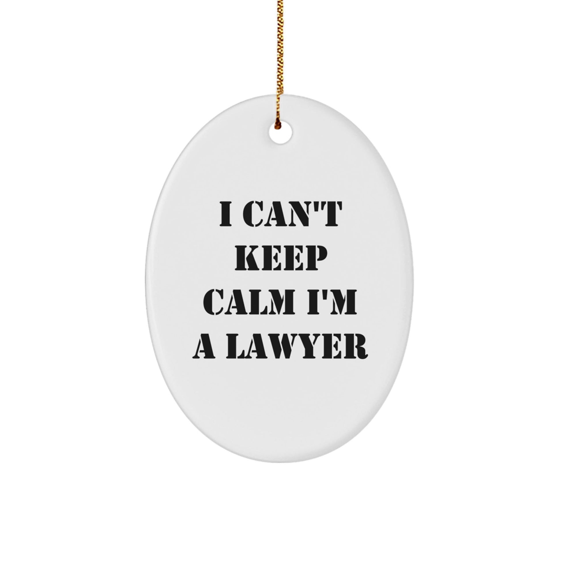 Funny Lawyer Gifts I Can't Keep Calm I'm A Lawyer Oval Ornament, Oval Shaped Lawyer Decor, Christmas Unique Gifts from Friends to Lawyers - The Buy Boom