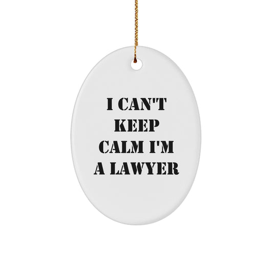 Funny Lawyer Gifts I Can't Keep Calm I'm A Lawyer Oval Ornament, Oval Shaped Lawyer Decor, Christmas Unique Gifts from Friends to Lawyers - The Buy Boom