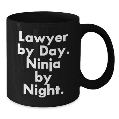 Funny Lawyer Mug, Gifts from Men to Lawyer Friends for Graduation, 'Lawyer By Day. Ninja By Night.' Quote, Black Coffee Mug - The Buy Boom
