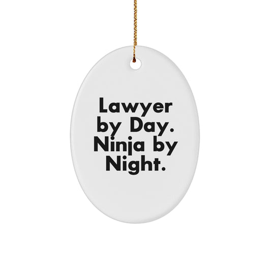 Funny Lawyer Oval Ornament Gifts from Friends for Lawyer By Day. Ninja By Night. Christmas Unique Gift Ideas - The Buy Boom