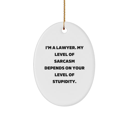 Funny Lawyer Quotes Oval Ornament, Gifts from Friends or Family for Lawyer, Oval Ornament Lawyer Christmas Unique Gifts - The Buy Boom