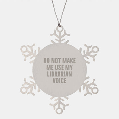 Funny Librarian Christmas Unique Gifts from Friends Snowflake Ornament for Librarian - The Buy Boom