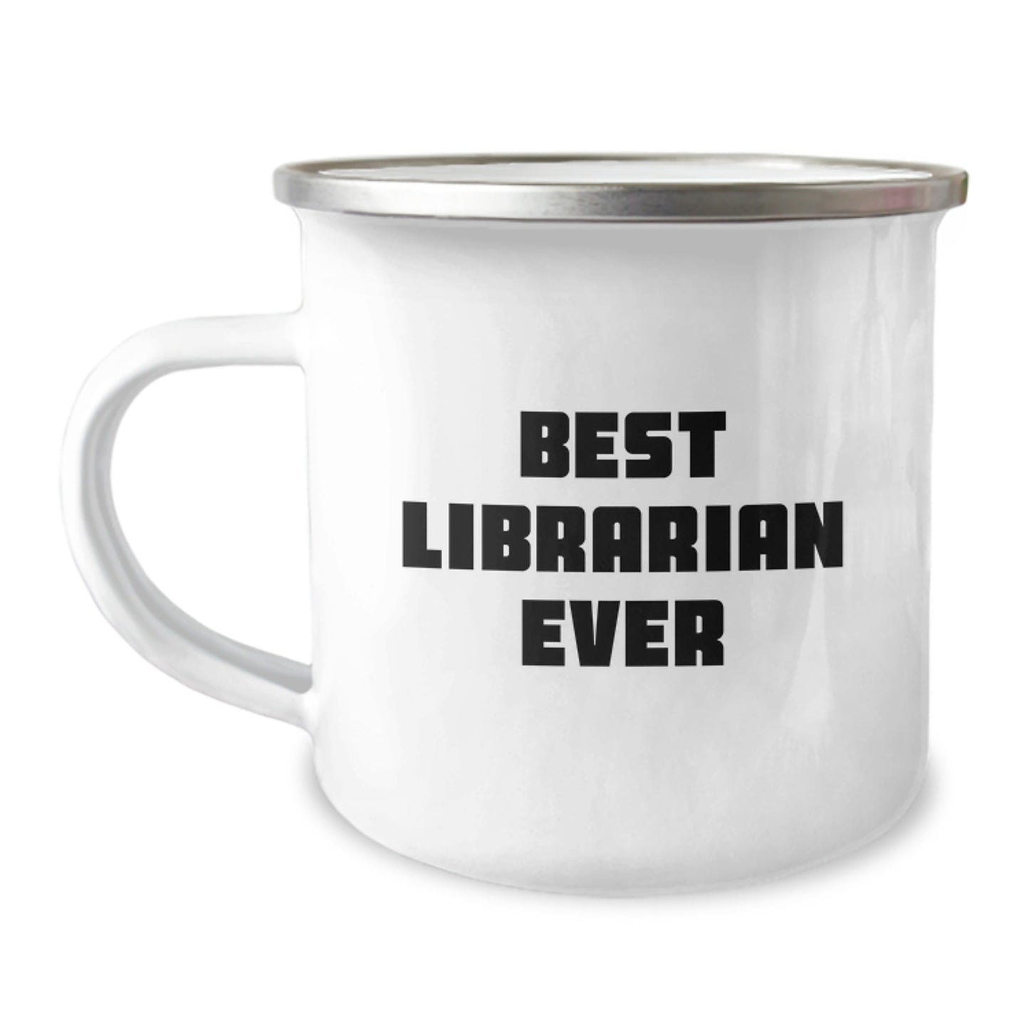 Funny Librarian Gifts from Friends - Best Librarian Ever Quote, 12 oz Camping Mug for Graduation, Librarian Appreciation - The Buy Boom