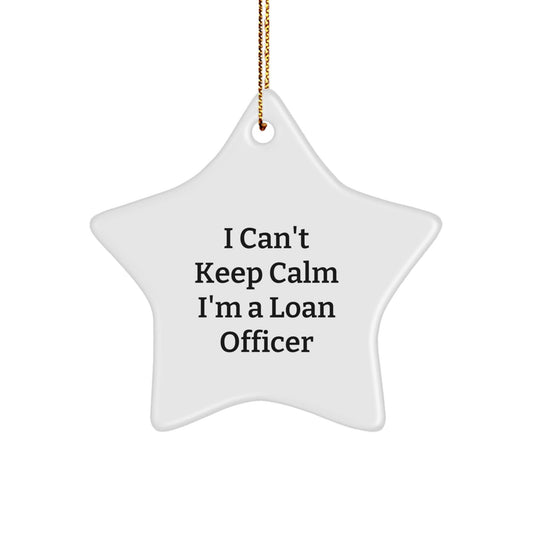 Funny Loan Officer Christmas Unique Gifts from Friends - I Can't Keep Calm I'm A Loan Officer Star Ornament for Loan Officers, Men, Women, Coworkers, Family - The Buy Boom