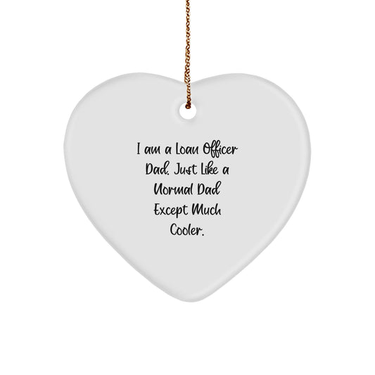 Funny Loan Officer Gifts Heart Ornament, Unique Heart Shaped MDF Decoration, Perfect for Loan Officer Dad, Gifts from Men to Friends, Family Christmas Unique Gifts - The Buy Boom