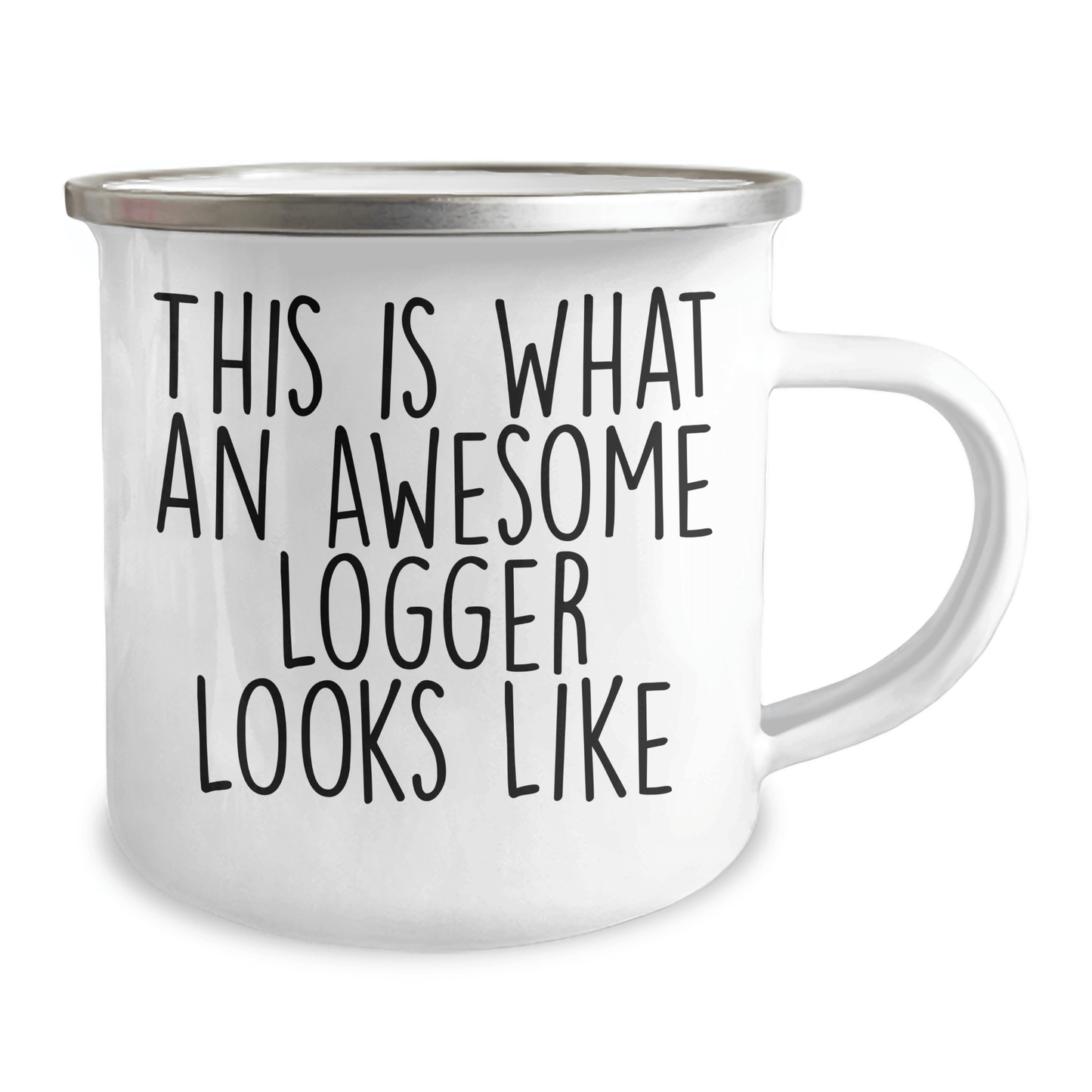 Funny Logger Gift Mug – Awesome Logger Camping Mug, 12oz Enamel - The Buy Boom