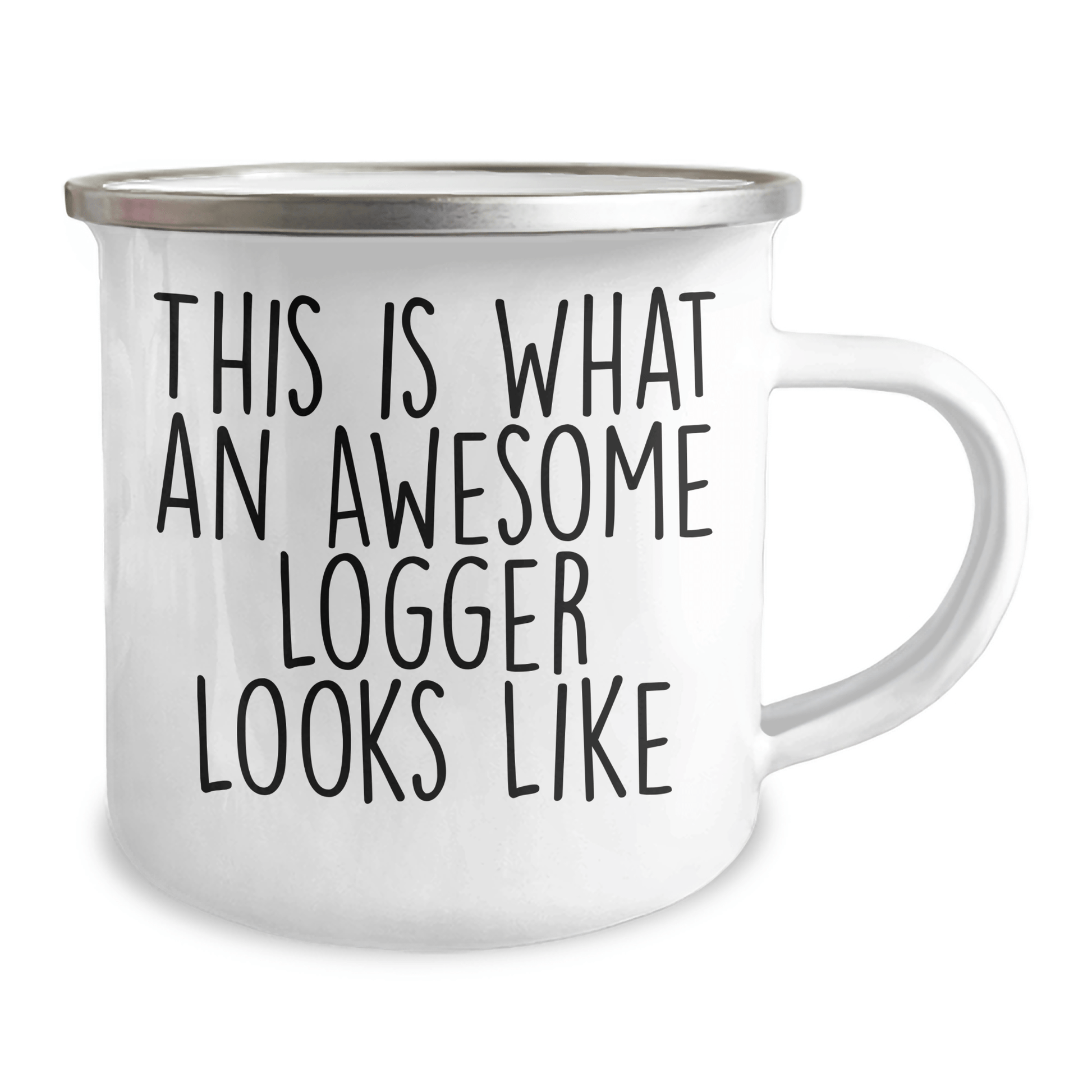 Funny Logger Gift Mug – Awesome Logger Camping Mug, 12oz Enamel - The Buy Boom